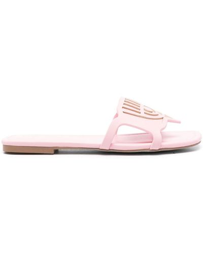 Chiara Ferragni Eyelike Motif Slides - Pink