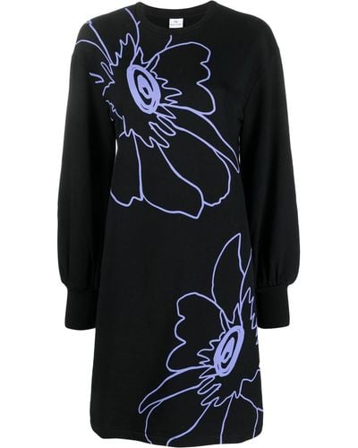 PS by Paul Smith Floral-print Mini Dress - Black