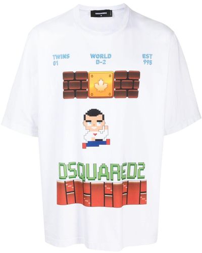 DSquared² T-shirt en coton à logo imprimé - Blanc