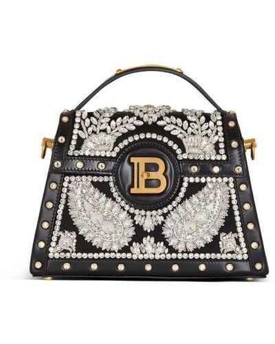 Balmain B-buzz Dynasty Embellished Handbag - Black