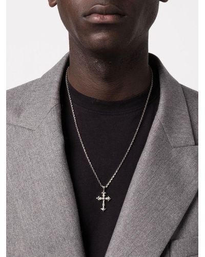Emanuele Bicocchi Collier à pendentif Fleury Cross - Noir