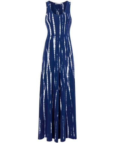 Proenza Schouler Ärmelloses Kleid mit Batik-Print - Blau