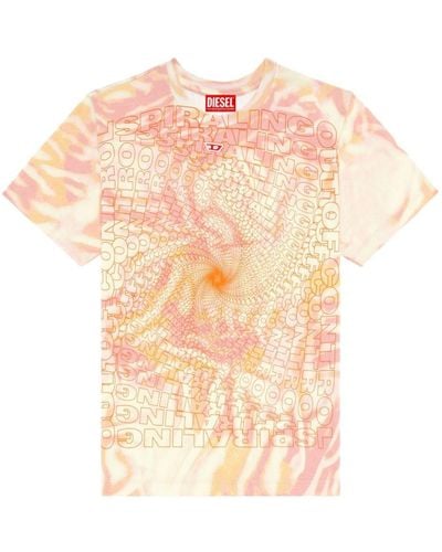 DIESEL T-regs-n6 Cotton T-shirt - Pink