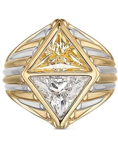 Anabela Chan 18kt Yellow And White Gold Diamond Signet Ring - Metallic