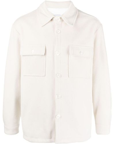 FAMILY FIRST French-terry Flap-pocket Shirt - White