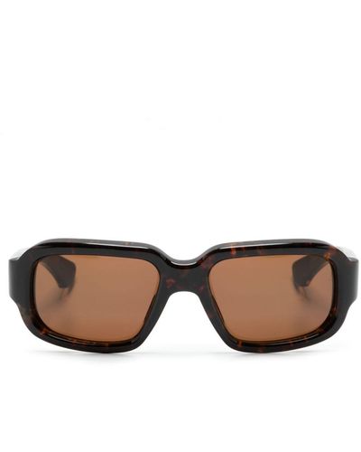 Jacques Marie Mage Nakahira Rectangle-frame Sunglasses - Brown
