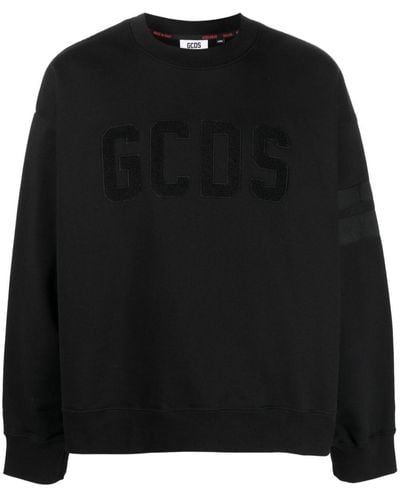 Gcds Sweatshirt mit beflocktem Logo - Schwarz