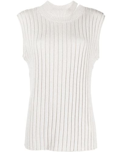 St. Agni Cut-out Ribbed-knit Top - White