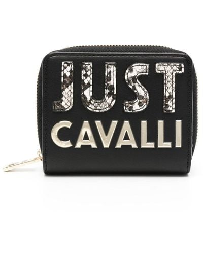 Just Cavalli Billetera con letras del logo - Negro