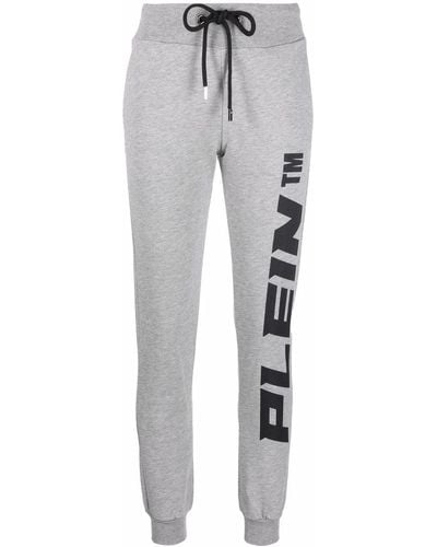 Philipp Plein Logo-print Jersey sweatpants - Gray