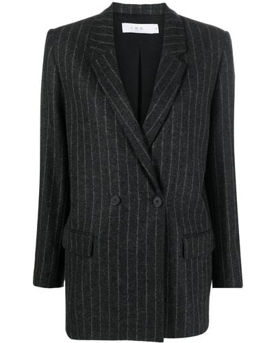 IRO Pinstripe-pattern Wool-blend Blazer - Black