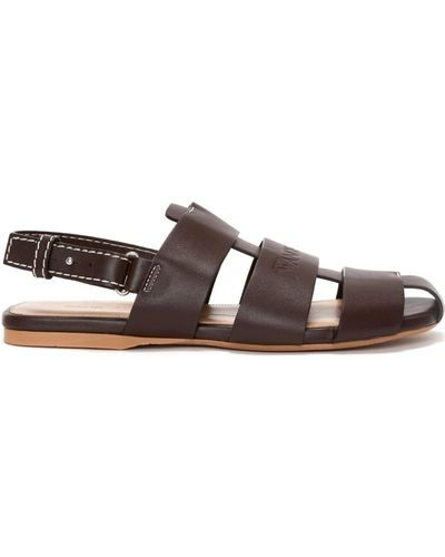 JW Anderson Caged Leather Sandals - Brown