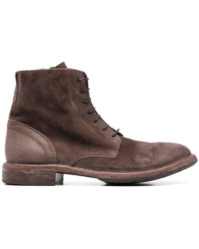 Moma Lace-up Detail Leather Boots - Brown