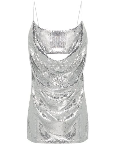 Alex Perry -tone Draped Sequinned Mini Dress - Women's - Polyester/spandex/elastane/acetate - Grey