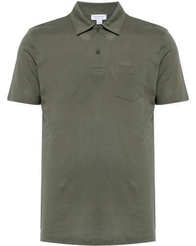Sunspel Riviera Cotton Polo Shirt - Green
