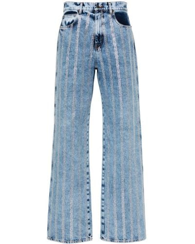 GIUSEPPE DI MORABITO Crystal-embellished Straight Jeans - Blue