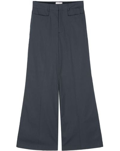 Closed Pressed-crease Wide Trousers - Blue