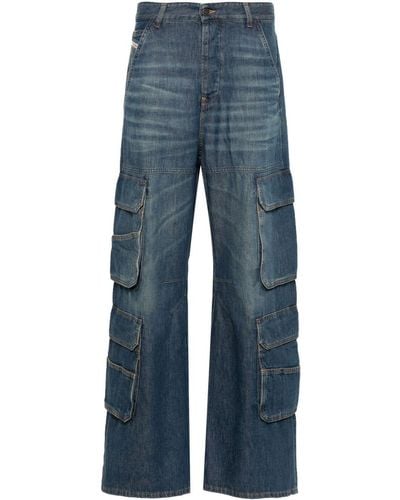 DIESEL 1996 D-sire 0njan Low-rise Straight-leg Jeans - Blue