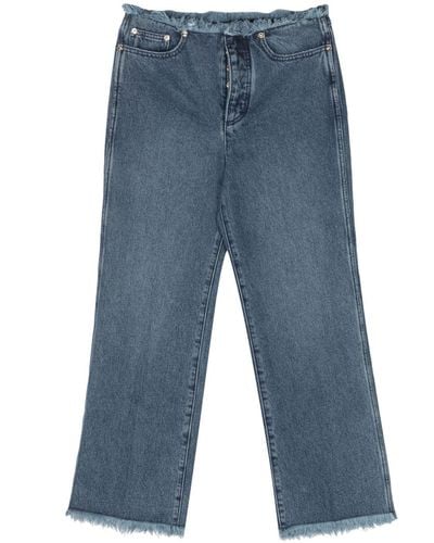 MICHAEL Michael Kors Pantalones rectos de talle bajo - Azul