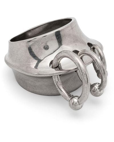 Jean Paul Gaultier Ring mit Piercing-Anhänger - Grau