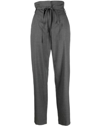 IRO High-waisted Belted Pants - Grey