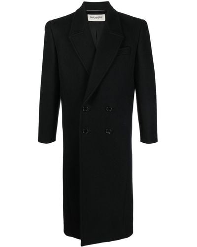 Saint Laurent Double-breasted Coat - Black