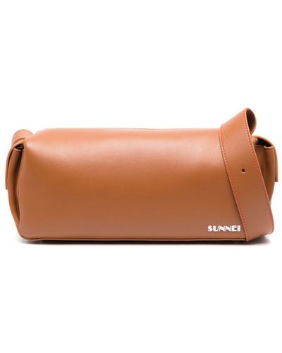 Sunnei Labauletto Leather Shoulder Bag - Brown