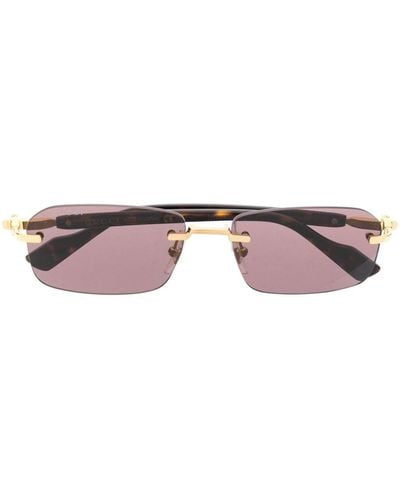 Gucci Rimless Rectangle-frame Sunglasses - Pink