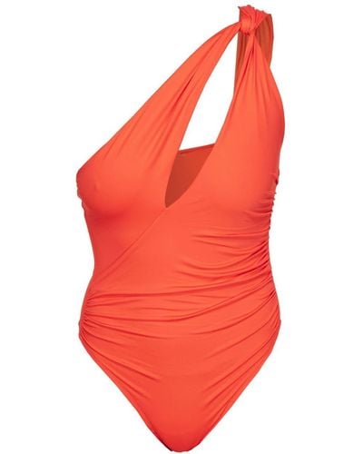 Pinko One-shoulder Cut-out Swimsuit - Orange