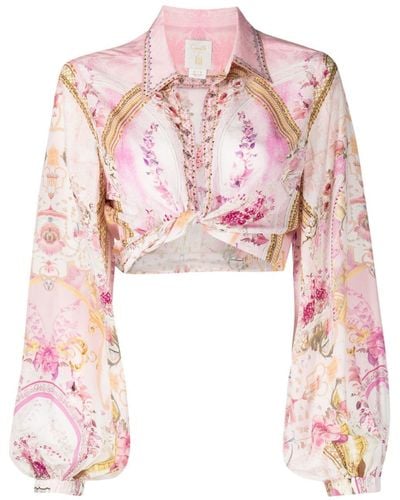 Camilla Fresco Seidenhemd mit Märchen-Print - Pink