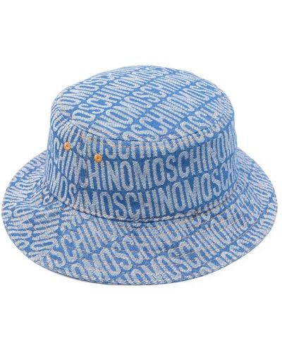 Moschino Jacquard-logo Denim Bucket Hat - Blue