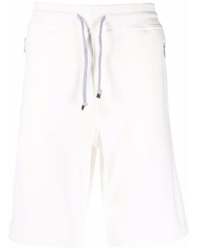 Brunello Cucinelli Short de sport à lien de resserrage - Blanc