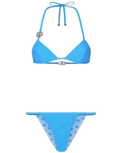 Dolce & Gabbana Set bikini con logo DG - Blu