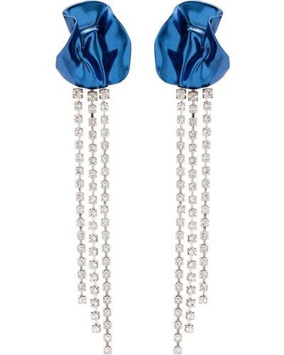 Sterling King Georgia Crystal-embellished Drop Earrings - Blue