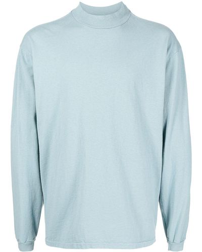 John Elliott Mock Neck Long-sleeved T-shirt - Blue