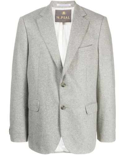 N.Peal Cashmere Mélange Single-breasted Blazer - Gray