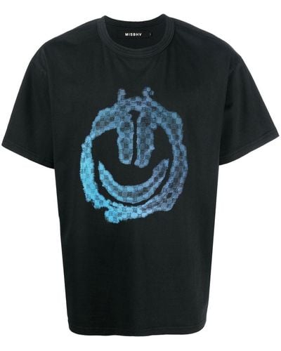 MISBHV T-Shirt mit Smiley-Print - Schwarz