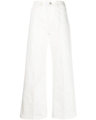 Emporio Armani Wide-leg Cropped Pants - White