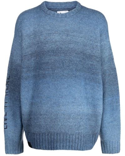 Izzue Degradé-effect Crew-neck Sweater - Blue