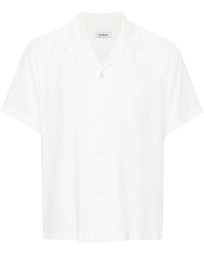 Sandro Camp-collar Short-sleeve Shirt - White