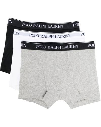 Polo Ralph Lauren Pack Of 3 Logo Waistband Briefs - White