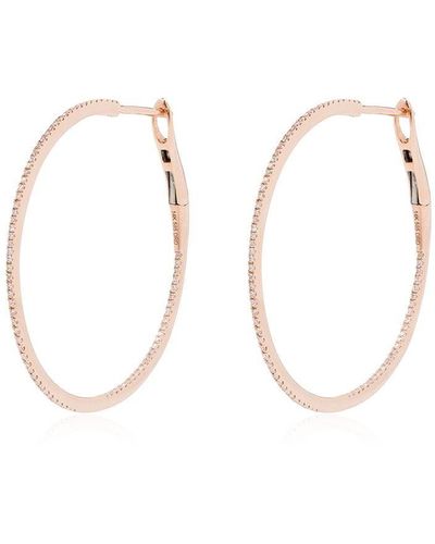 Dana Rebecca 14kt Rose Gold Diamond Hoop Earrings - Pink