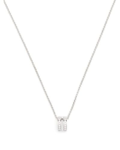 Apm Monaco Crystal-embellished Ring-pendant Necklace - Metallic