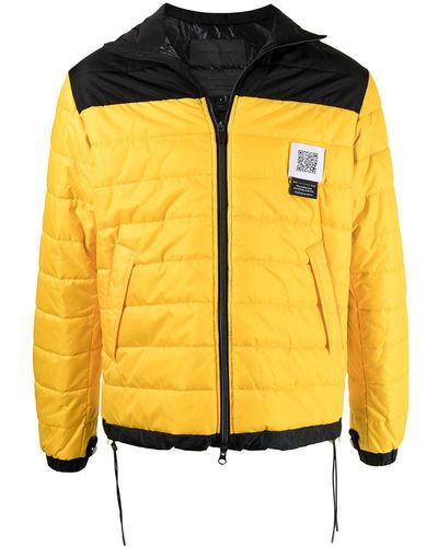 Fumito Ganryu Colour-block Puffer Jacket - Yellow