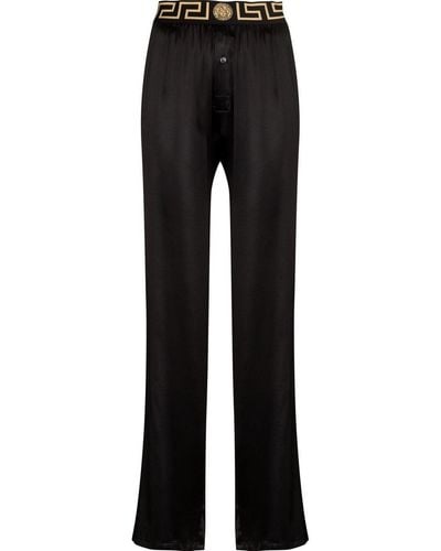 Versace Hose mit Greca-Muster - Schwarz