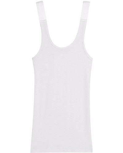 Helmut Lang Ribbed Stretch Tank Top - White