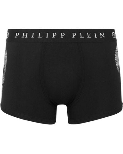 Philipp Plein Logo-waistband Stretch-cotton Boxers - Black