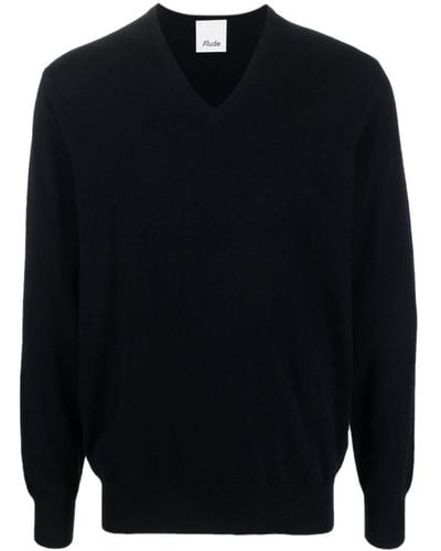 Allude V-neck Cashmere Sweater - Blue