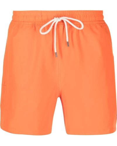 Polo Ralph Lauren Logo Patch Swimming Shorts - Orange