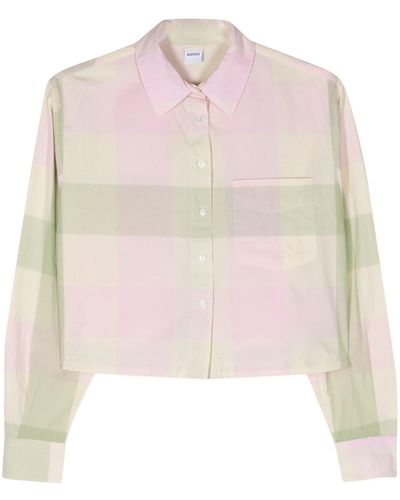 Aspesi Plaid-check Cropped Shirt - Pink